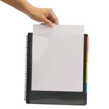 12 Pages Study Office Classified Bills Folder Paper Storage Document Bag, Multi Pocket Folder Binder - Black - View 9