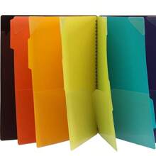 12 Pages Study Office Classified Bills Folder Paper Storage Document Bag, Multi Pocket Folder Binder - Black - View 7