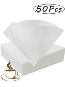 50/100 片咖啡过滤器，锥形纸质过滤器易于使用升级设计尺寸 V02，V 形手工冲泡咖啡滤纸滤杯使用滤纸手工冲泡咖啡滤纸，兼容滴滤器 Back To School