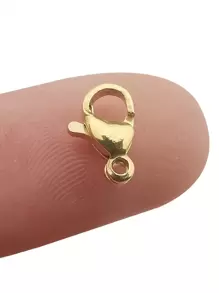 10/20 件時尚金屬不銹鋼金龍蝦扣適用於 Diy 手鍊項鍊連接工藝配件珠寶用品 - 金色 - 查看 16