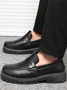 Nam Thoáng khí Da Linh hoạt Đen Giải trí Làm việc Giày ống Chelsea , Giày lười Thiết kế - màu đen - Xem 4