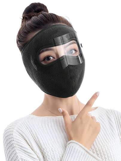 Winter Thickened Windproof Face Mask Unisex Full Face Cover Hood For Motorcycle Electric Bikes Riding (black)