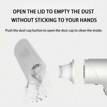 1pc Wireless Portable Car Vacuum Cleaner, Dual-Use For Home And Car With Wired Option - White - View 6