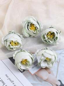 10 cái Nhân tạo Ánh sáng Màu xanh lá Hoa hồng Heads - màu xanh lợt - Xem 2