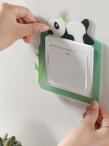 1pc Home Daily Use Wall Switch Sticker Protective Cover With Cartoon Pattern And Glow In The Dark Design - Multicolor - View 3