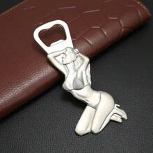 2 dụng cụ khui bia hình bikini gợi cảm, dụng cụ khui bia nam châm tủ lạnh, móc khóa quầy bar bằng kim loại, thích hợp cho gia đình, quán bar và khách sạn, quà tặng tuyệt vời cho ngày lễ, quà tặng cho cha - Bạc - Xem 4