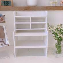 Estante de papelería de oficina, estuche de lápices con cajón, estante de almacenamiento de marcadores de escritorio, contenedor de bolígrafos, caja de almacenamiento - Blanco - Ver 3