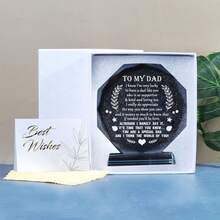 To My Dad Gifts From Daughter Son, Birthday Gifts For Dad Who Wants Nothing, Father's Day Gifts, Laser Engraving Glass Keepsake, Meaningful Present For Father On Thanksgiving Christmas