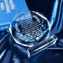 To My Dad Gifts From Daughter Son, Birthday Gifts For Dad Who Wants Nothing, Father's Day Gifts, Laser Engraving Glass Keepsake, Meaningful Present For Father On Thanksgiving Christmas