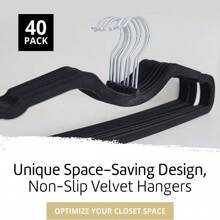8pcs Short Neck Velvet Hangers With Non-slip & Space Saving Design, Perfect For Small/apartment Closets - Pink - View 2