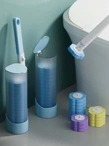 1set Multifuctional Disposable Toilet Cleaning Brush With Holder And 6 Wand Refills For Bathroom Cleaning, Disposable Toilet CleaningSystem, Bathroom Tools - A set of brush bar bases [including 6 marine fragrance brush heads] - View 3