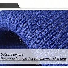 藍色時尚保暖針織帽子,男女適用,秋冬季節