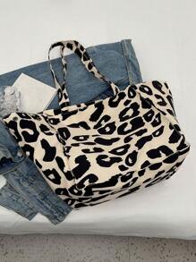 Fashionable Large Capacity Tote Bag For Women,Versatile,Cow Pattern Pattern Random Print Shoulder Bag,High-End Casual Canvas Hobo Bag,Fashionable Leopard Print Tote Bag,Women's Casual Handbag & Shopping Bookbag,School Bag,Portable,Large Capacity,For Teen Girls Women College Students,Perfect For Office,College,Middle School,High School,Work,Business,Commute,Office,Beach, Casual Cow Print Pattern Purse For Women, Animal Print Women Bag, School Supplies, School Handbag, School Tote Bag, School Bookbag, Back To School Bags, Lightweight, Foldable, Classic Casual, Cute, Suitable For Teen Girls Women College Students, Perfect For Back To School, First Day Of School, Holiday, Vacation