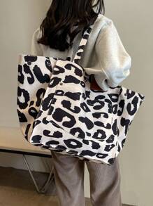 Fashionable Large Capacity Tote Bag For Women,Versatile,Cow Pattern Pattern Random Print Shoulder Bag,High-End Casual Canvas Hobo Bag,Fashionable Leopard Print Tote Bag,Women's Casual Handbag & Shopping Bookbag,School Bag,Portable,Large Capacity,For Teen Girls Women College Students,Perfect For Office,College,Middle School,High School,Work,Business,Commute,Office,Beach, Casual Cow Print Pattern Purse For Women, Animal Print Women Bag, School Supplies, School Handbag, School Tote Bag, School Bookbag, Back To School Bags, Lightweight, Foldable, Classic Casual, Cute, Suitable For Teen Girls Women College Students, Perfect For Back To School, First Day Of School, Holiday, Vacation