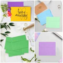 90 Pack Colored Envelopes, 3.625x5.125" Envelopes, Card Envelopes A1 Envelopes Envelopes For Invitations, Printable Invitation Envelopes For Weddings, Invitations, Postcards, Greeting Cards - Multicolor - View 5