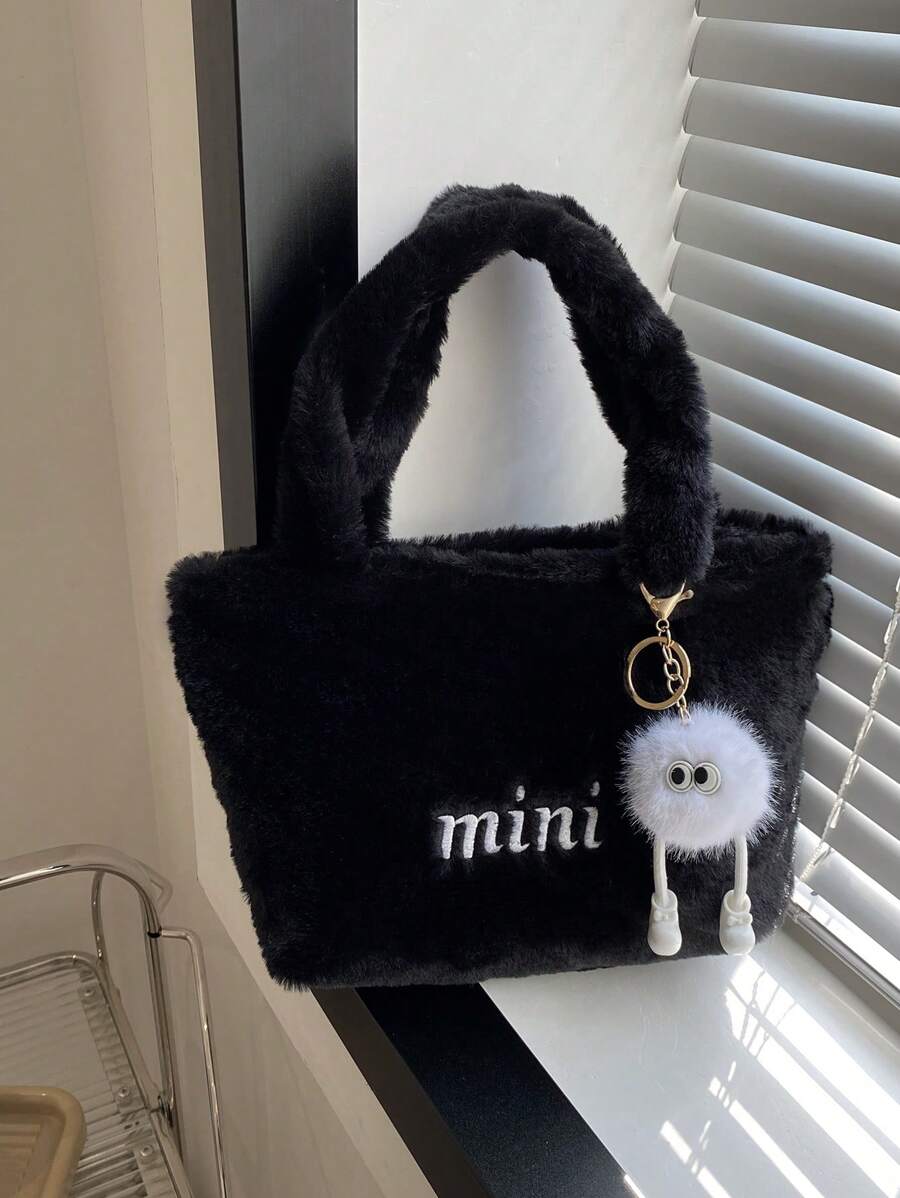 Túi Tote Lông Cừu  Hàn Quốc Cho Nữ Mùa Đông 2023 Túi Xách  Sang Trọng Mới Túi Xách Đa Năng Thường Ngày Cho Nữ Có Mặt Dây Chuyền, Túi Nữ Thu Đông Mới, Ví Thu Đẹp Nhất
