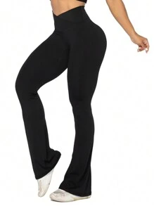 30英寸裸感高腰喇叭形瑜伽褲女夏季提臀裹身瑜伽褲