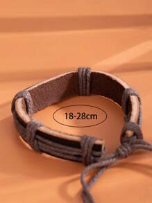 1入組wwjd(會做什麼)pu皮質手鍊-給男友的激勵引言手鍊禮物 - 彩色 - 查看 7