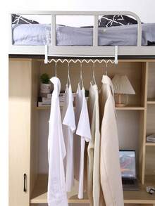 Dormitory Clothes Hanger Artifact For Upper And Lower Beds, Wave-shaped Hook Cabinet Door Back Storage Rack - Black - View 4