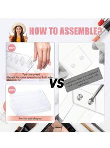 1 Pieza Expositor Para Esmaltes De Uñas Desmontable De 5 Capas, Soporte De Acrílico Claro, Organizador Multifuncional De Maquillaje Para Gafas Y Efectos De Escritorio, Estante De Almacenamiento Que Ahorra Espacio - transparente - Ver 5