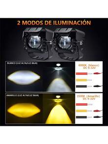 2 Premium Led Car Headlights For Explorer Motorcycle Powerful Light Magnifying Glass Auxiliary Headlight Angel Eyes - Black - View 6