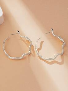 1對歐美時尚誇張的帶寶石裝飾的c形蛇形耳環,適合女性日常佩戴,珠寶禮物 - 銀色 - 查看 4