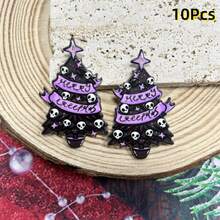KAIDUODUO 10pcs Acrylic Horror Christmas Series Gingerbread Man & Christmas Tree & Stocking & Devil Diy Christmas Hair Accessories, Earrings, Pendant, Decoration, Punk Y2k Style - Multicolor - View 3