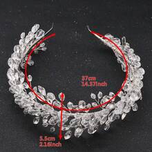 1pc Luxurious Fashionable Bridal Hair Accessory Rhinestone & Crystal Decor Headband For Wedding Party & Festivals - Silver - View 6