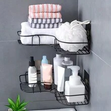 1 件壁挂式浴室置物架、淋浴架、免钻三角收纳架，适用于浴室厨房、浴室配件