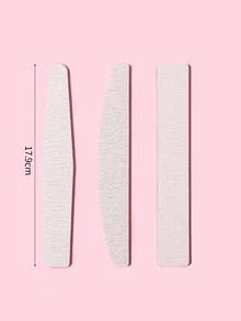 3pcs Gray Sanding Nail Files Set For Nail Art Polishing & Shaping - Silver - View 4