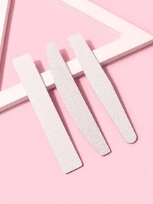 3pcs Gray Sanding Nail Files Set For Nail Art Polishing & Shaping - Silver - View 2