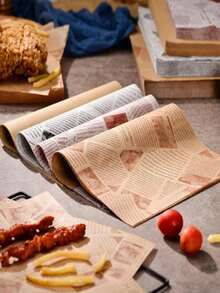 50入組/個加厚烤盤防油墊,油炸分離墊,吸油紙用於薯條、漢堡包、麵包等