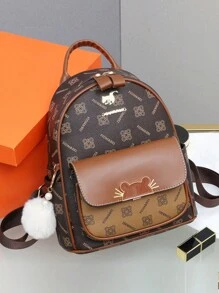 Women's Printed Backpack - Multicolor - View 2