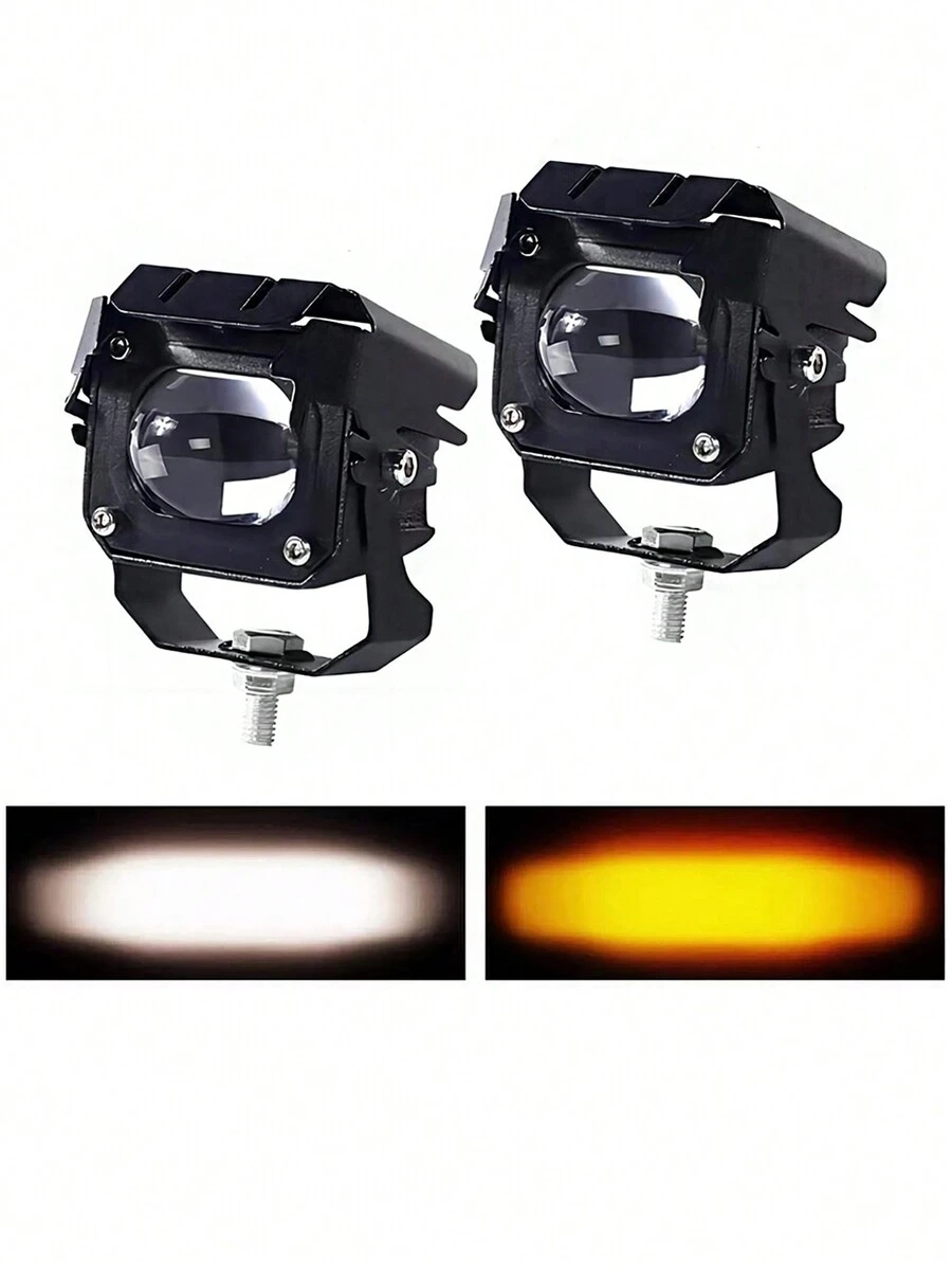 2 Premium Led Car Headlights For Explorer Motorcycle Powerful Light Magnifying Glass Auxiliary Headlight Angel Eyes - Black - View 1