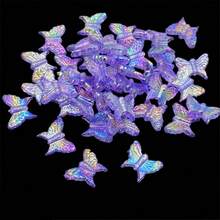 20 pcs/lot Small Butterfly Shape Beads Multi Gradient Color Acrylic Beads For Jewelry Making Handmade DIY Accessories - Multicolor - View 14