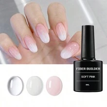 ART LALIC 8ml White Nail Extension Gel Fiber Glue Gel Polish Long Lasting For Nail Art Design Salon DIY - White - View 2
