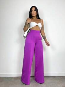 Women Pants - 紫色 - 查看 6