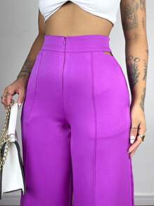Women Pants - 紫色 - 查看 2