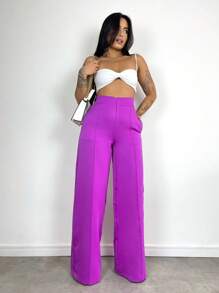 Women Pants - 紫色 - 查看 5