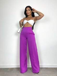 Women Pants - 紫色 - 查看 8