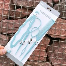 16入組多色兒童髮型造型工具套裝,包括髮夾、梳子、髮辮工具、髮髻造型器等,非常適合日常使用 - 彩色 - 查看 4