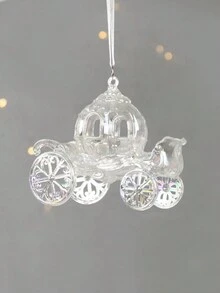 1個聖誕裝飾透明多彩亞克力飾品,聖誕樹裝飾,鹿女孩和馬車形狀的掛飾吊墜 - 白色 - 查看 5