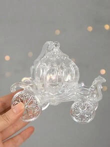 1個聖誕裝飾透明多彩亞克力飾品,聖誕樹裝飾,鹿女孩和馬車形狀的掛飾吊墜 - 白色 - 查看 3