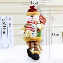 聖誕節坐著的雪人裝飾品,適用於聖誕樹、家居、室內、桌上裝飾