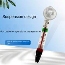 1pc Suction Cup Style Fish Tank Thermometer/Turtle Tank Thermometer/Little Fat Thermometer For Measuring Water Temperature - Clear - View 2