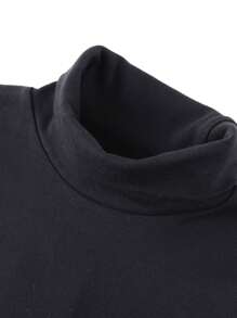 Áo thun cổ polo dài tay cao vừa vặn cho bé gái Annil Tween mùa thu - màu đen - Xem 4