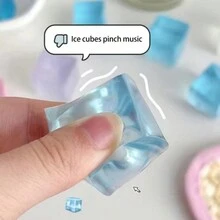 Giảm bớt căng thẳng Khối băng Hình dạng Đồ chơi dẻo , Với Biển Muối Kết cấu , Dễ thương Cao su mềm Khối băng Hình vuông Đồ chơi Cho mùa hè - Nhiều màu - Xem 3