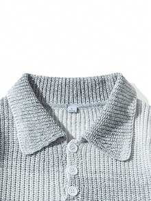 Sudadera De Cuello Alto Tejida Con Degradado De Color Para Hombres - Gris - Ver 3