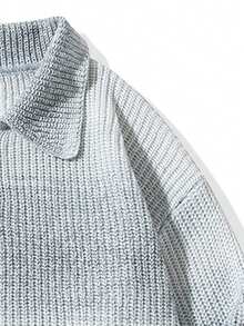 Sudadera De Cuello Alto Tejida Con Degradado De Color Para Hombres - Gris - Ver 4