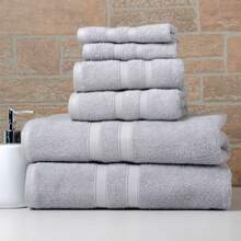 Bibb Home 6 Piece Egyptian Cotton Towel Set - 實心密封灰色 - 查看 1